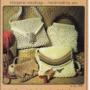 Macrame purse pattern, macrame book, macrame tutorial, PDF, instant download, macrame keychain pattern, Vintage, Retro, digital pattern