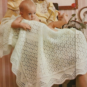 Baby blanket knitting pattern, baby afghan, baby boy, baby girl, baby shower gift, digital pattern, vintage style.
