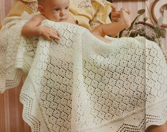 Baby blanket knitting pattern, baby afghan, baby boy, baby girl, baby shower gift, digital pattern, vintage style.