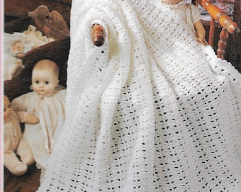 Vintage crochet baby blanket pattern, Christening gift, baby shower, digital pattern, nursery decor.