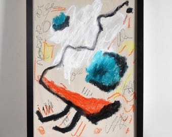 Mescola il medium sulla tavola nello stile della pop art, un quadro per la casa moderna, dipinto a mano e firmato, unico nel suo genere.