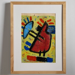 Multi-colored vivid abstract artwork, mix media wall art, hand-painted original artwork, original painting, unframed