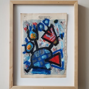 Multi-colored vivid abstract artwork, mix media wall art, hand-painted original artwork, original painting, unframed