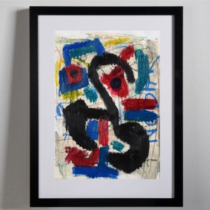 Multi-colored vivid abstract artwork, mix media wall art, hand-painted original artwork, original painting, unframed
