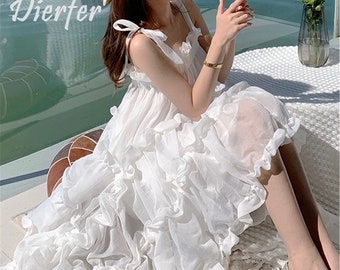 white ruffle sundress