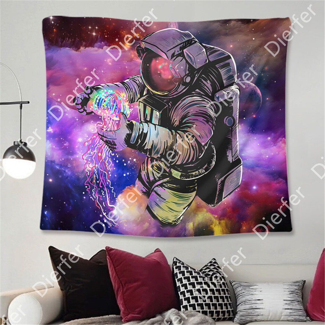 Astronaut Tapestries Fantasy Space Tapestry Bohemian Hippie Etsy