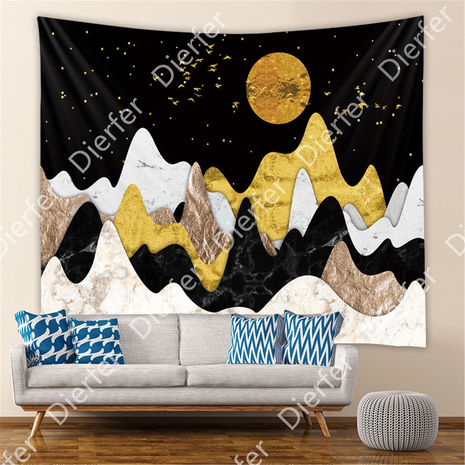 Mountain Sunset Tapestry Mountain Wall Hanging Tapestry Etsy