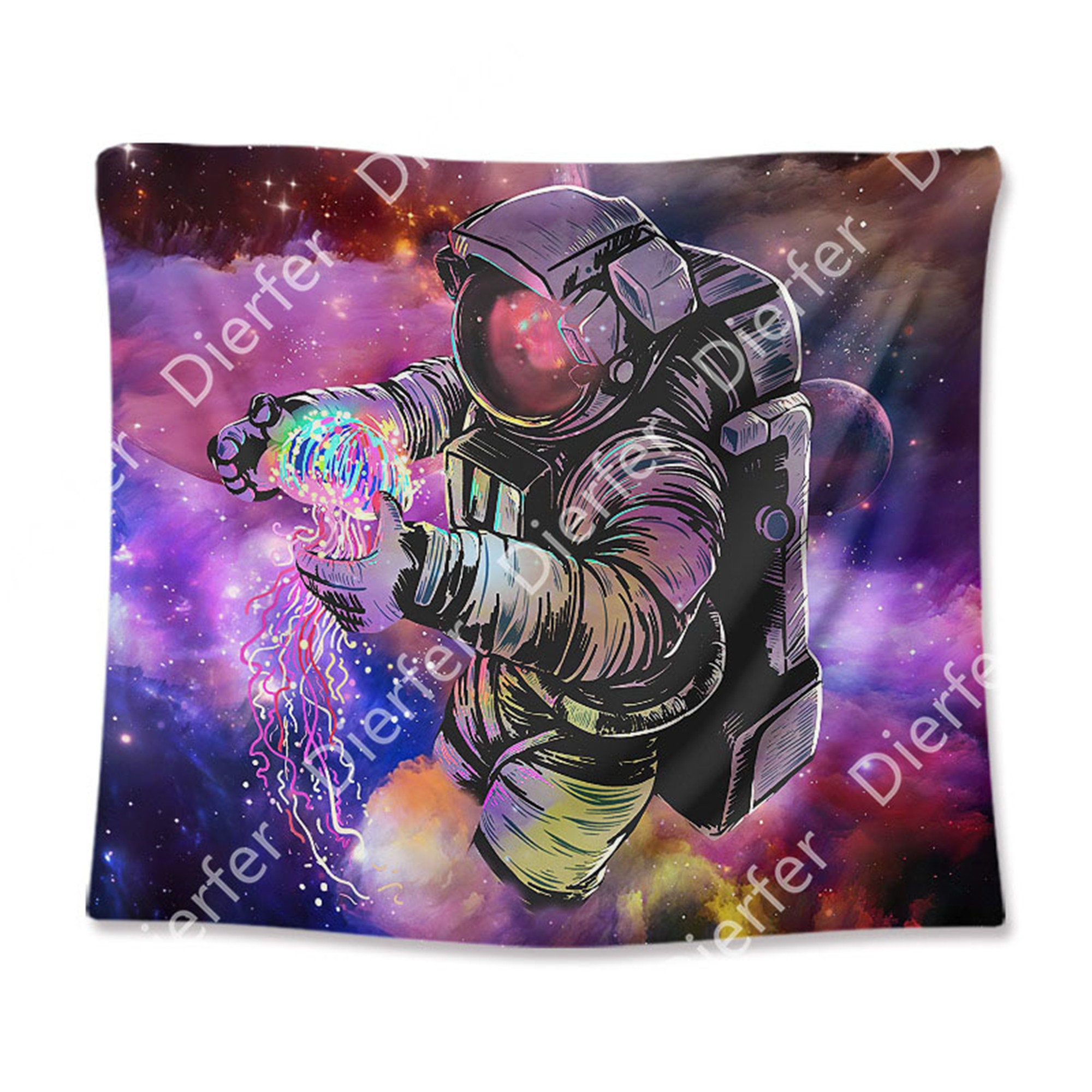 Astronaut Tapestries Fantasy Space Tapestry Bohemian Hippie Etsy