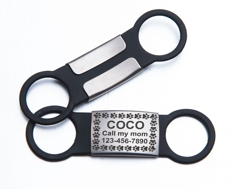 Custom Silicone Slide on Dog ID Tag Silent Dog Tag Etsy