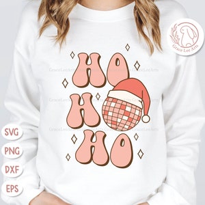 Retro Christmas png svg, Christmas Sublimation Groovy Santa PNG Shirt Design, Ho Ho Ho png svg, Groovy Christmas png svg
