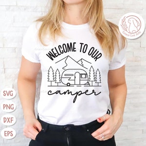 Welcome to our Camper SVG, Camping svg, Camper svg, Travel Trailer Camping svg, Cute Toy Hauler RV svg, Trailer Sign svg, Trailer svg