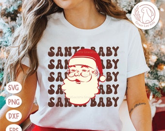 Santa Baby SVG, Retro Christmas svg, Groovy Christmas svg, Cute Christmas png, Christmas Shirt Design, Sublimation Design Downloads