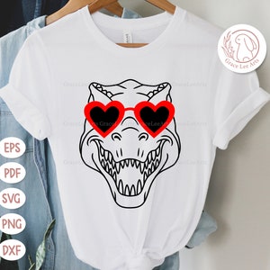 Jongen Valentines shirt SVG, meisje Valentines shirt SVG, Kids Valentijnsdag SVG, T-Rex SVG gesneden bestanden voor Cricut, PNG, dinosaurus SVG