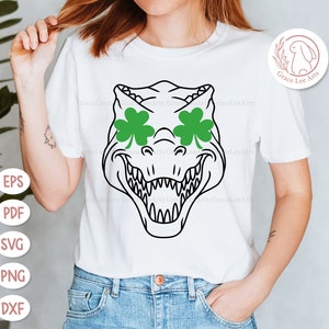 Día de San Patricio SVG, San Patricio's Rex Svg, Suerte T-Rex, Lucky SVG, Irish SVG, T-Rex Svg Cut Files para Cricut, Png, Dinosaur svg