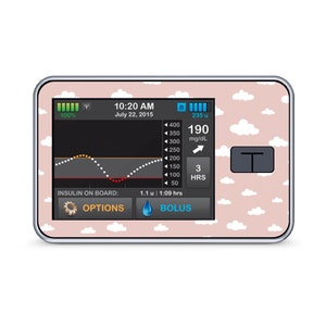 T:Slim X2 Sticker Pinky Clouds | Decorate your devices | Girls with Gadgets | Diabetes Typ 1 | Insulinpumpen Sticker | Diabetes Sticker
