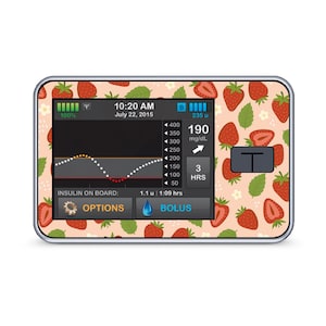 B-STOCK ** T:Slim X2 Adesivo "Dolcezza alla fragola" | Collezione estiva | Decora i tuoi dispositivi | Diabete di tipo 1 | Adesivi per il diabete