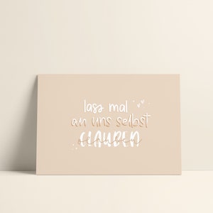 Postkarte Din A6 "An uns glauben" | Diabetes Art | Diabetes Illustration | Diabetes Typ 1 | Karte mit Spruch | Inspiring Quote