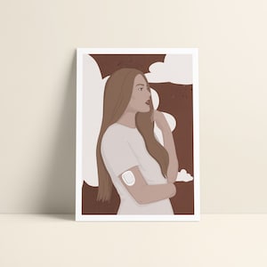 Postkarte Din A6 "overthinking" | Diabetes Art | Diabetes Illustration | Girls with Gadgets | Diabetes Typ 1 | Diabetes Card