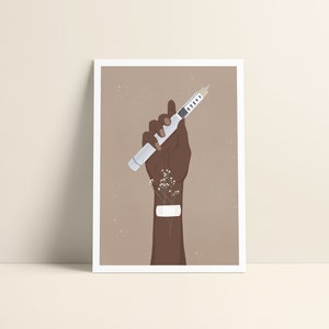 Postkarte Din A6 "insulin4all" no. 2 | Diabetes Art | Diabetes Illustration | Girls with Gadgets | Diabetes Typ 1 | Insulin for All