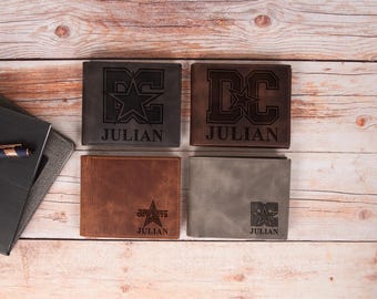 Dallas Cowboys Leather Wallet, Engraved NFL Football Fan Gift