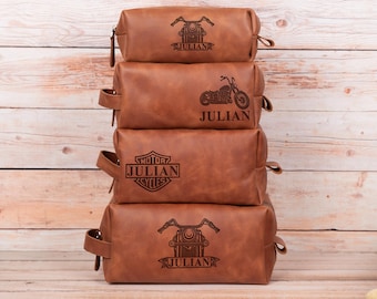 Biker Doppkit Canvas Bag: Custom Engraved Motorcycle Travel Kit