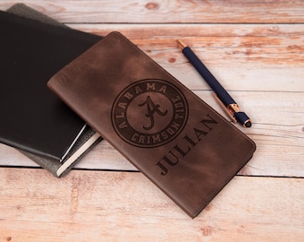 Bifold Leather Wallet: Personalized Engraving - Football Fan Style