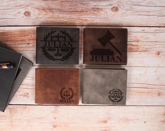 Lawyer Leather Wallet – Personalized Wallet – Gift for Lawyers