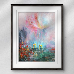 BELFAST SKY, harland and wolff, Belfast Cranes, Samson Goliath, Abstract Art Print, Colour Print, Northern Ireland, Home Decor, Wall Art