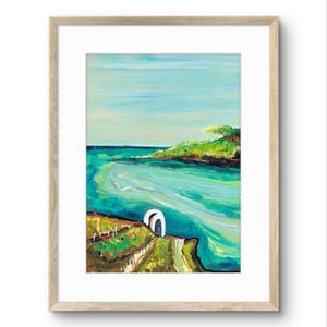 Brompton Bay, Jenny Watts Cove, Bangor art print, abstract art print,  Landscape Print, Sea painting, Home Decor, Wall Art, Irish art
