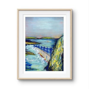 Skippingstone Beach, Bangor art print, abstract art print,  Landscape Print, Sea painting, Home Decor, Wall Art, Irish art