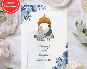 Customizable Sikh Wedding Invitation Bundle: Anand Karaj, Reception (Digital Download)