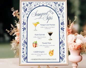 Personalized Punjabi Bar Menu | Indian Wedding Drink Menu | Bonus Icons Included | Customizable | Instant Download