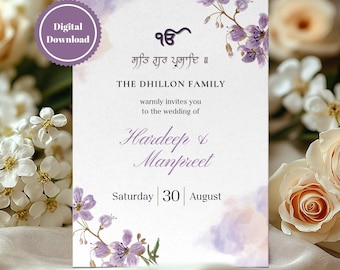 Customizable Sikh Wedding Invitation Bundle: Anand Karaj, Mehndi (Digital Download)