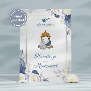 Sikh Wedding Invitation Bundle | Customizable Punjabi Wedding Invite | Jaggo, Mehndi, Reception, and Anand Karaj Inserts | Digital Download
