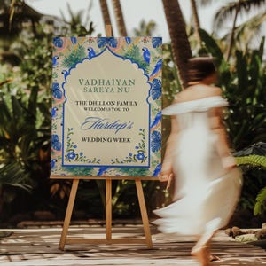 Indian Wedding Welcome Sign | For Anand Karaj, Engagement, Mehndi, Chunni, Jaggo, Choora, or Sangeet | Digital Download