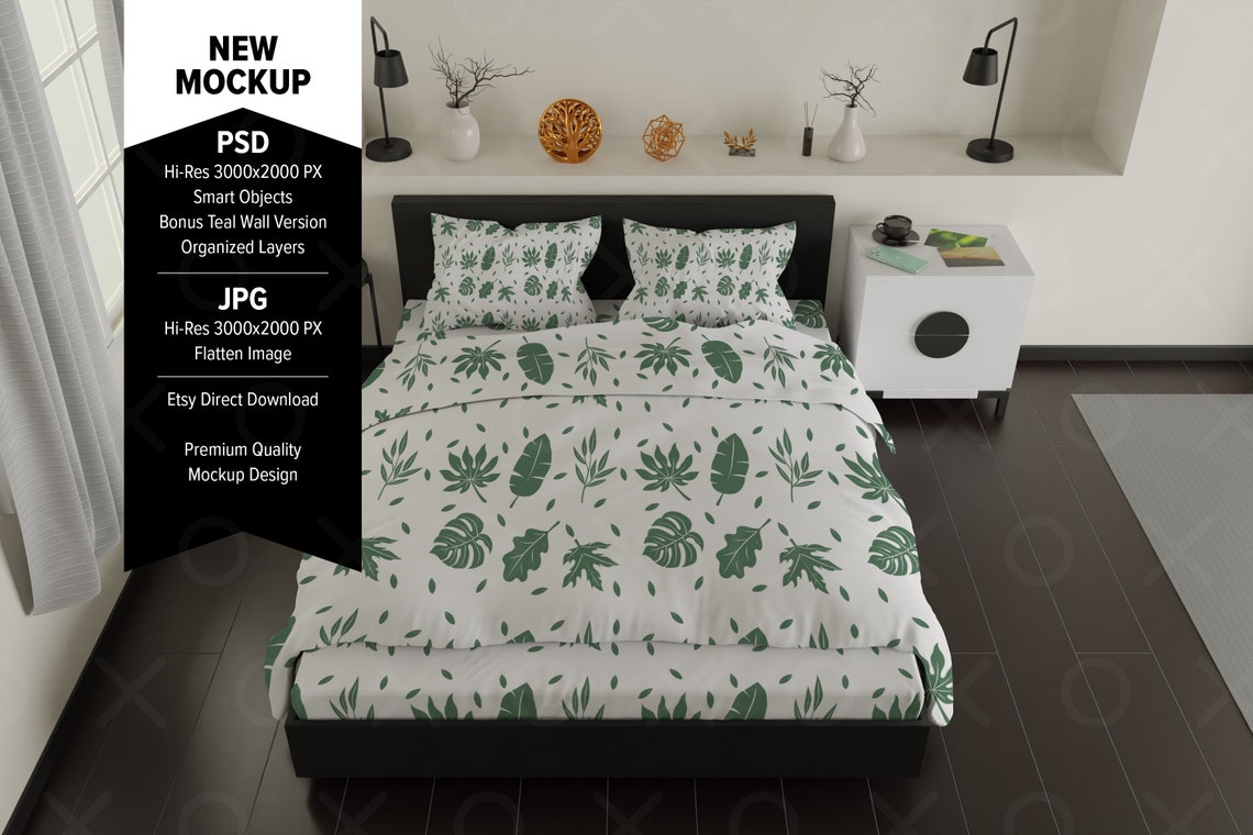 Download Bed Cover Mockups Bed Linen Mockups Bed Sheet Mockups | Etsy