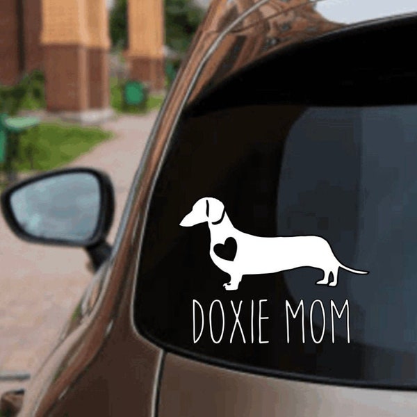 Doxie Mom Vinyl Decal Dachshund Decal