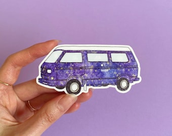 Dreamy Van Die-cut Sticker. Outdoorsy Waterproof Sticker for Travellers and Camper Van Lovers.