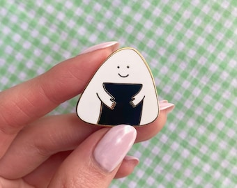 Lindo Pin Onigiri para Onigiri Lover Esmalte Pin Onigiri Simple Esmalte Pin Oro Pin Insignia Onigiri Lapel Pin Rice Ball Pin Comida Japonesa