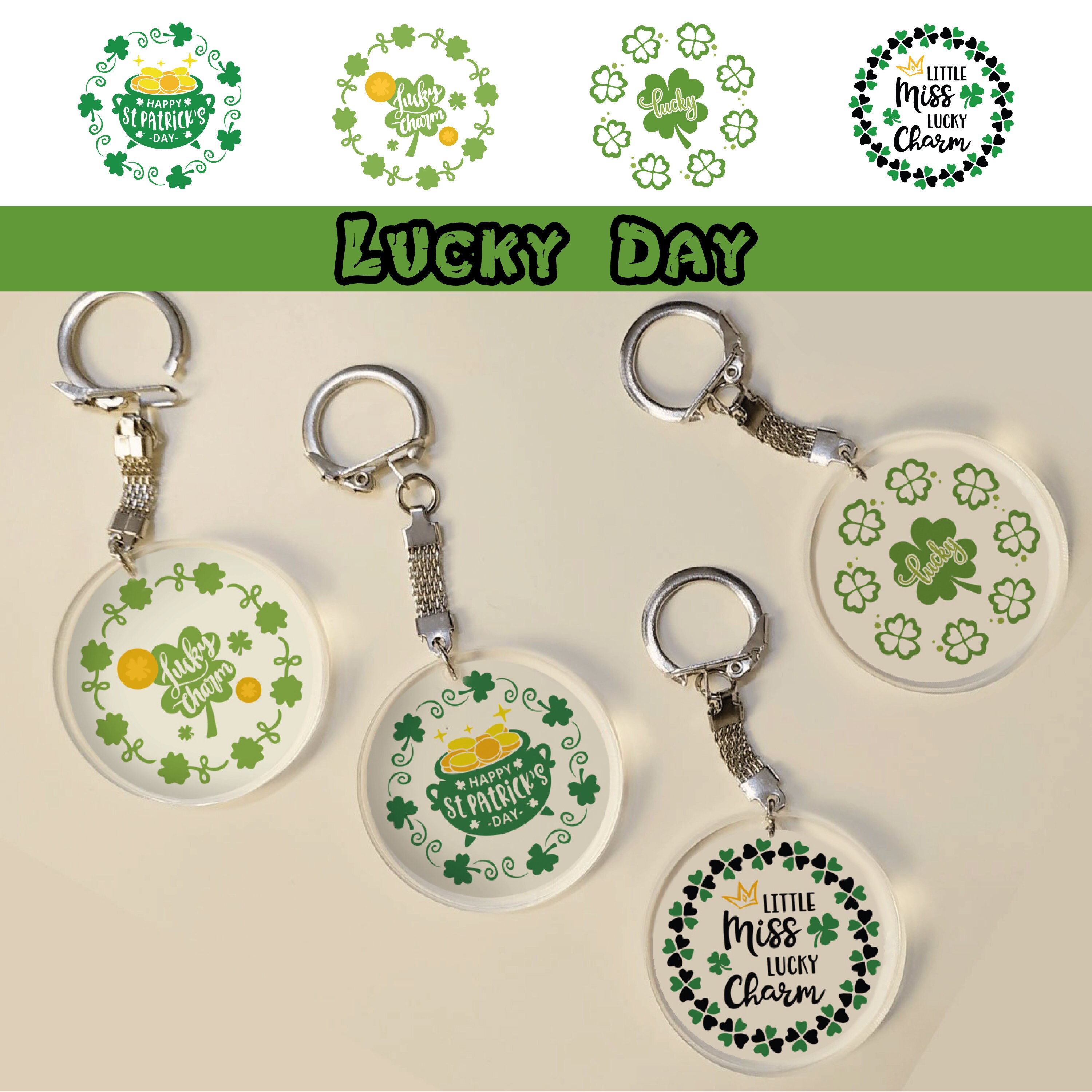 Download Keychain Svg Bundle / Shamrock Keychain / Keychain pattern ...