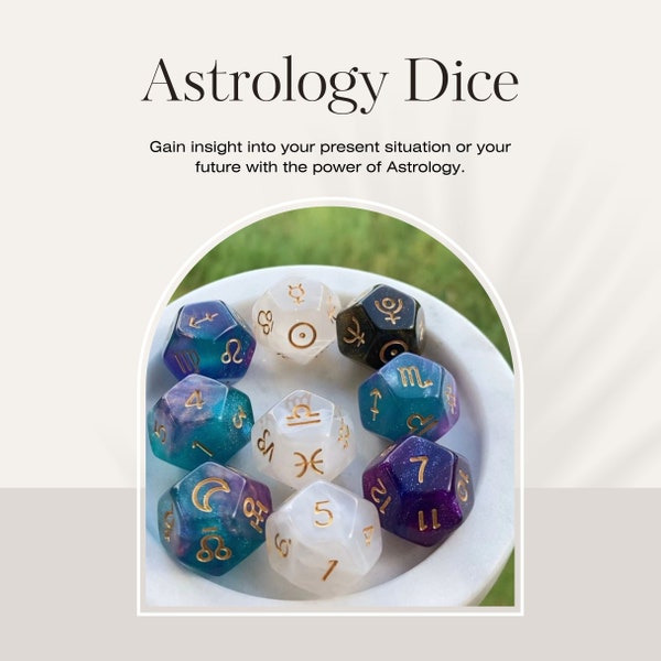 Astrology Dice Sets Divination Tools Astro Dice Gift Spiritual Gift Tarot Reading Oracle Wicca Gift Numerology Astrology Reading