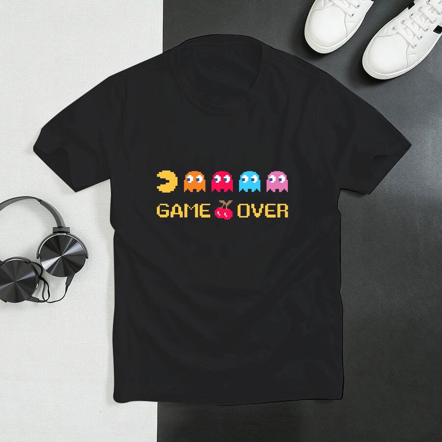 Pac Man Game Game Over T-shirt Pac Man 1980 Vintage Design | Etsy