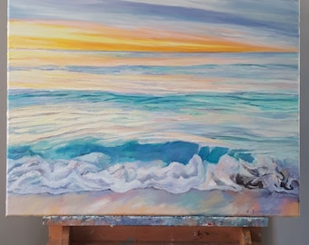 Sunset Tide. Impression. Original oil painting on canvas. 60x50cm.
