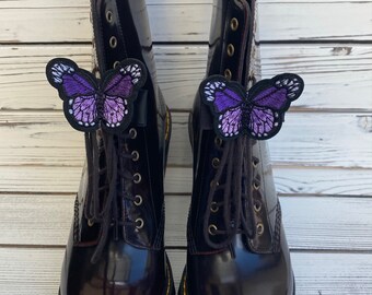 Purple Butterfly Lylylupz® With White Dots /Funky Tie Ups For Your Shoes