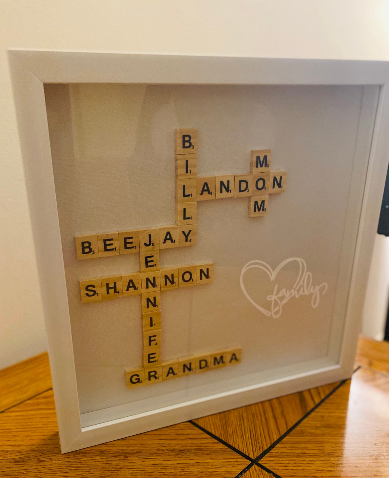 Family Scrabble Shadow Box Scrabble Letter Tiled Shadow Box Etsy UK