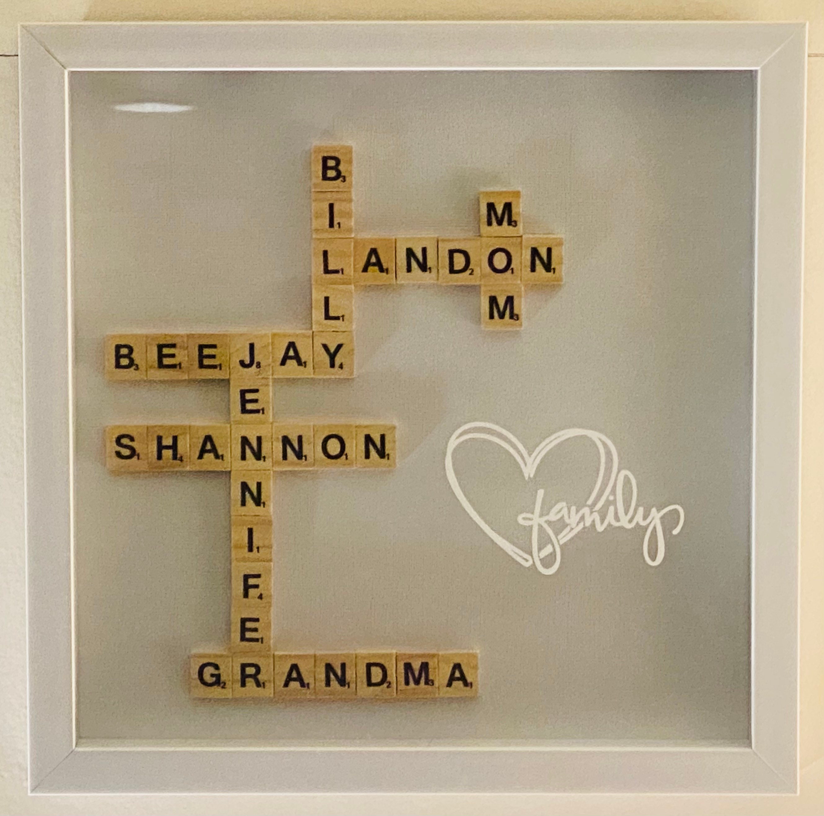 Family Scrabble Shadow Box Scrabble Letter Tiled Shadow Box Etsy UK