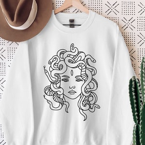 Gorgona Medusa Sweatshirt, Abstract Sweaters, Aestetic Shirt, Greek ...