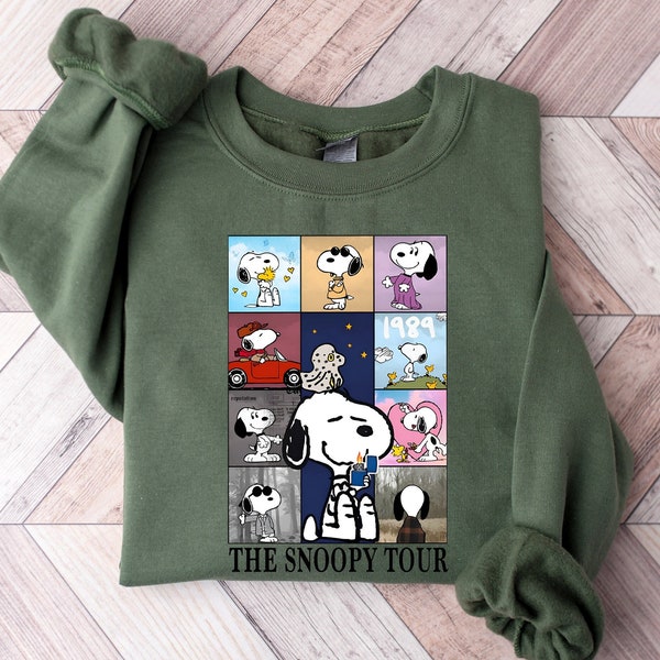 Swift Eras Tour Snoopy Sweatshirt, Snoopy Dog Sweater, Swiftie Eras Crewneck, Lover Midnights Folklore T-shirt, The Snoopy Tour Shirt