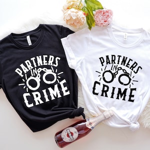 Partners in Crime Shirts, Bride Shirts, Bridal Party Shirt, Best Groom Tee, Honeymoon Tee, Bridesmaid Gifts, Cute Couple Tshirts