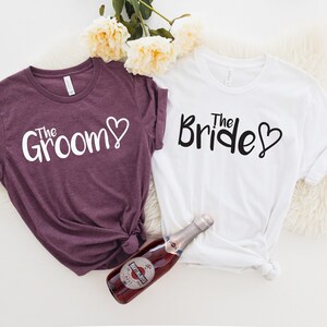 Bride Shirt, Groom Tee, Customized Wifey Shirt, Hubby Tee, Wedding Shirt, Honeymoon Shirt, Bride Groom Tee